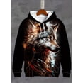 thumbnail image 3 of Sudadera con capucha para hombre, estampado 3D, gráfico de lobo, sudadera con cordón, ropa deportiva, camisetas de calle de manga larga, ropa para hombre, jersey, 3 of 4