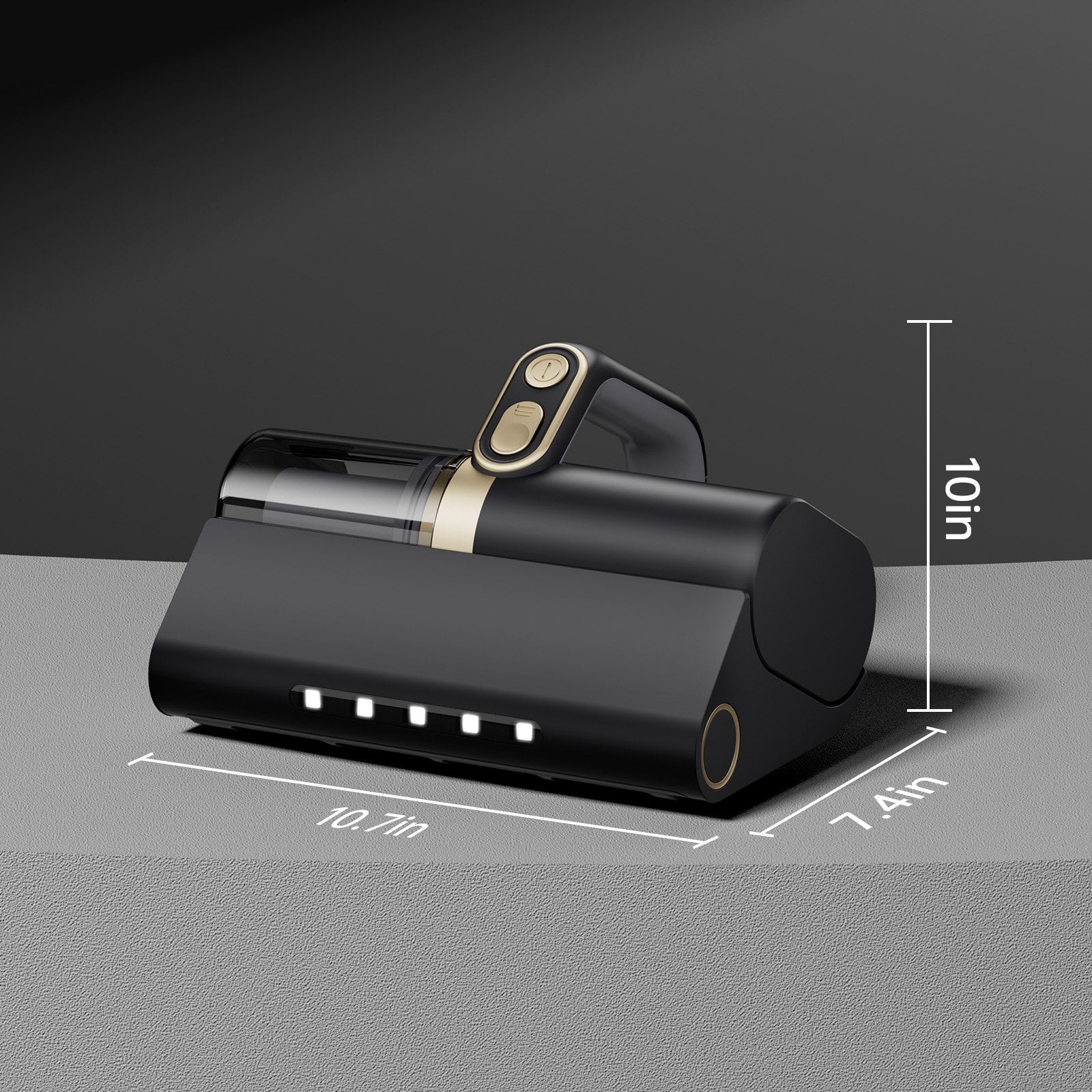 Solayce BV100 Double Cup Bed Vacuum Cleaner with UVC LED, 16Kpa Suction 500W & Low Noise, Ultrasonic UV Cleaner for Mattresses - Gray