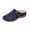 Blue, variant on Clog Mule Flats For Women Matte Faux Suede Hollow Cutout Perforated Upper Single Square Metal Buckle Round Toe Backless Slip On Wedge Mule Footwear