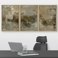thumbnail image 2 of wall26 Framed Canvas Print Wall Art Set Brown &amp; Gray Grunge Paint Strokes Abstract Shapes Illustrations Modern Art Bohemian Multicolor Ultra for Living Room, Bedroom, Office - 16"x24"x3, 2 of 5