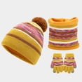thumbnail image 2 of SUXIAN Childrens Winter Scarf Set Outdoor Warm Hat Neck and Gloves Yellow One Size, 2 of 6