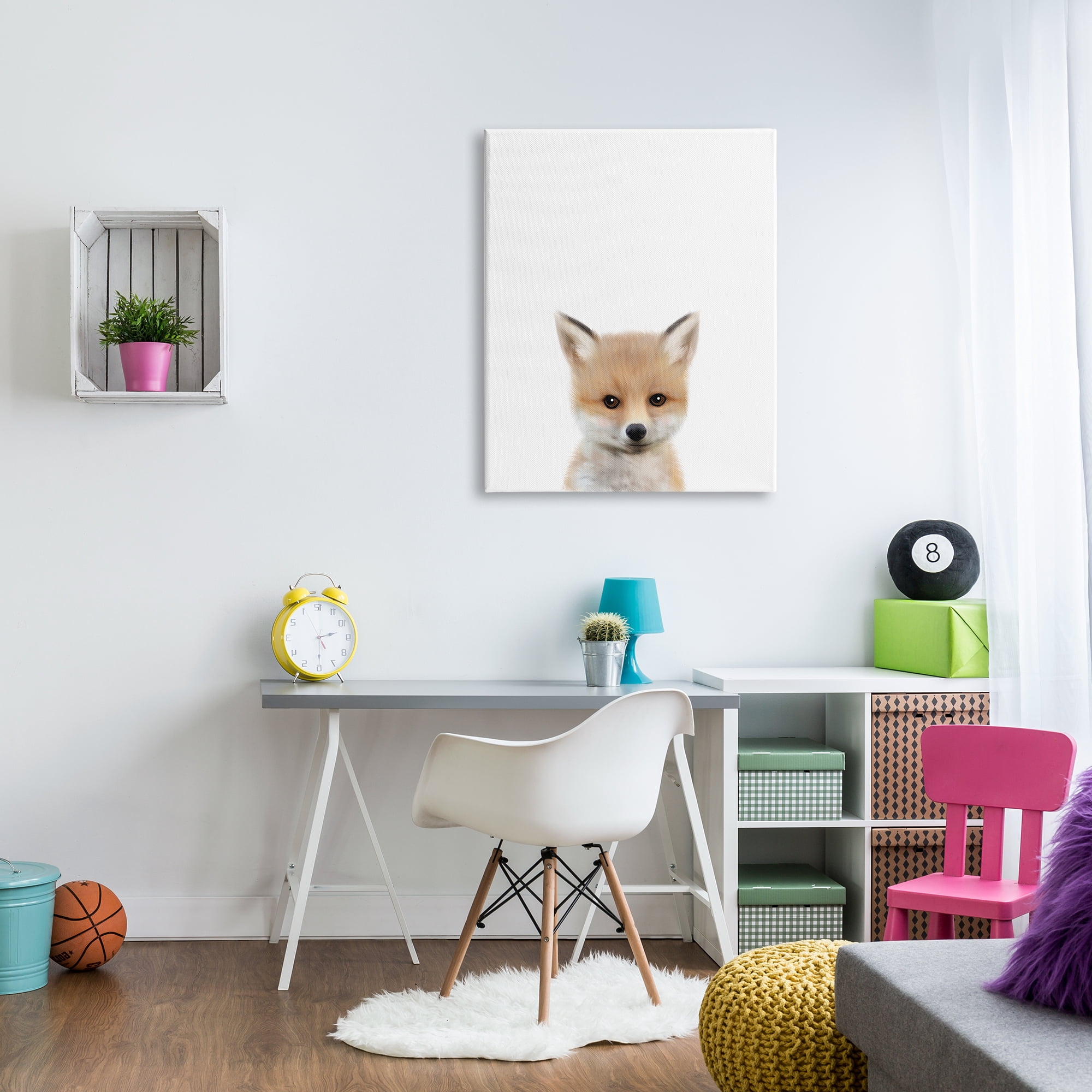 The Kids Room by Stupell Baby Fox Animal Kids Painting Canvas Wall Art by Leah Straatsma
