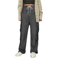 thumbnail image 6 of WULMLEO Cargo Pants for Women Wide Leg High Elastic Waist Y2K Pant Fall 2026 Casual Fall Plus Size Hiking Trousers with Pockets Dark Gray 2XL, 6 of 7