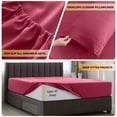thumbnail image 6 of Lux Decor Collection Queen Sheets Set - 6 Piece Microfiber 16 Inch Deep Pocket Bed Sheets Set - Burgundy, 6 of 11