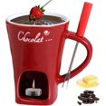 thumbnail image 1 of Chocolate Fondue Mug, Fondue Coffee Cup, Chocolate Melting Cup, Mini Chocolate Fondue Set Without Tealights, Fondue Cups With Forks For Date Night Birthday Wedding (Red), 1 of 8