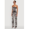 thumbnail image 3 of Womens Acid Wash Denim Multi Cargo Pocket Strapless Jumpsuit, 3 of 4