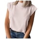 thumbnail image 1 of Camiseta holgada informal de cuello redondo y manga corta para mujer - Color liso, mezcla de poliéster, versátil para el gimnasio y el uso diario, 1 of 6