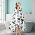thumbnail image 6 of White Cow Milk Moo Pattern Hooded Bath Towel，60"x35" for Ages 3 To 12 Kids, Quick Dry Lightweight Soft Microfiber Hood Beach Towel Cover Up for Kids, 6 of 7