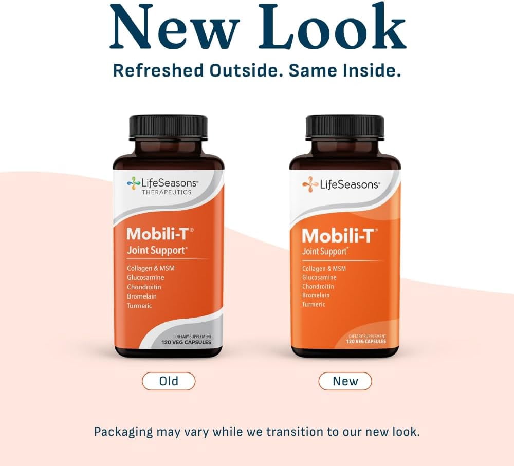 LifeSeasons Mobili-T - Joint Support Supplement - Increase Range of Motion - Rebuild Tissue & Cartilage - MSM Chondroitin Collagen Glucosamine & Turmeric - 120 Capsules