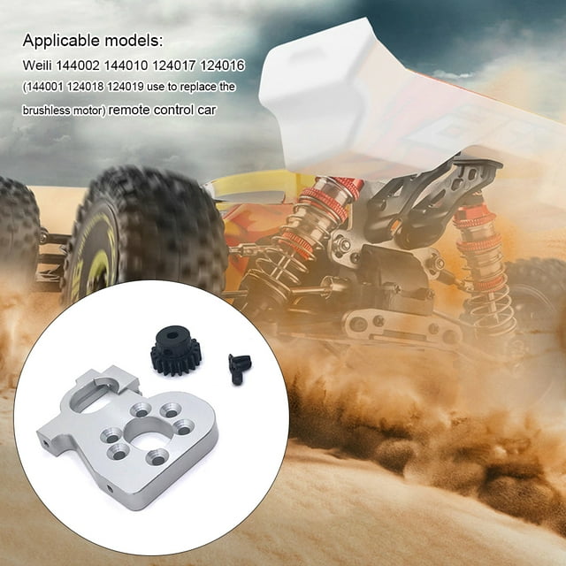 Motor Mount Base Holder Remote Control Crawler Car Upgrade Gear Maintenance Parts Replacement for Wltoys 144002 144010 124017 Silver
