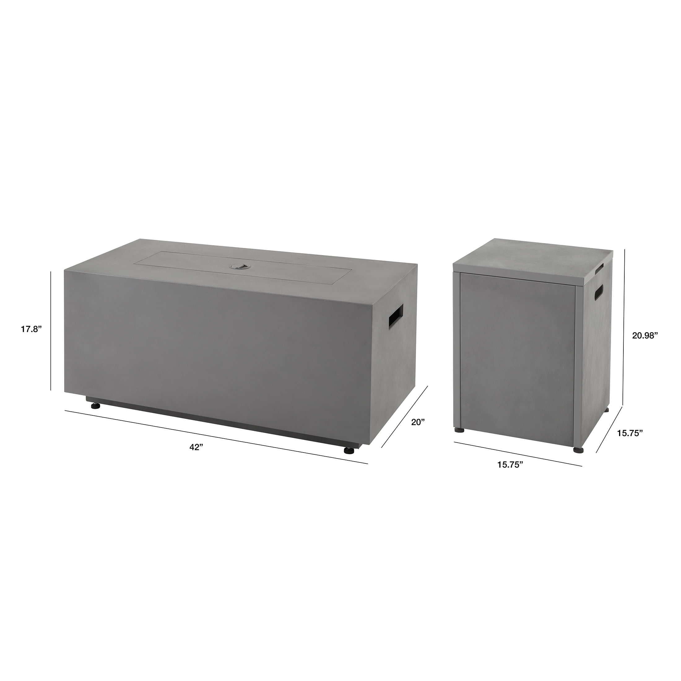 Mainstays Modern Steel Fire Pit Table with 50,000 BTU Concrete Finish