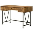 thumbnail image 1 of Pemberly Row 3 Drawer Writing Desk in Antique Nutmeg and Black, 1 of 3