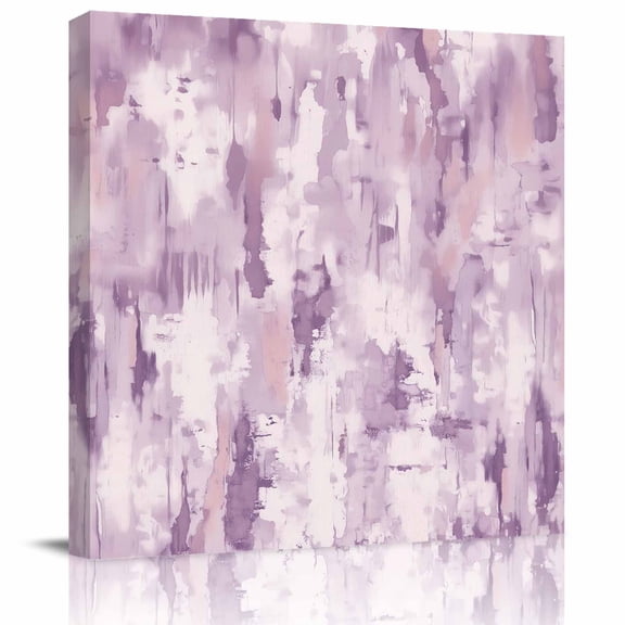 Framed Canvas Wall Art for Living Room Abstract Art Oil Painting Wall Decor, Purple Aesthetic Paintings for Bedroom Office Kitchen Bathroom, Ready to Hang Artwork Wall Pictures 8x8 Inch