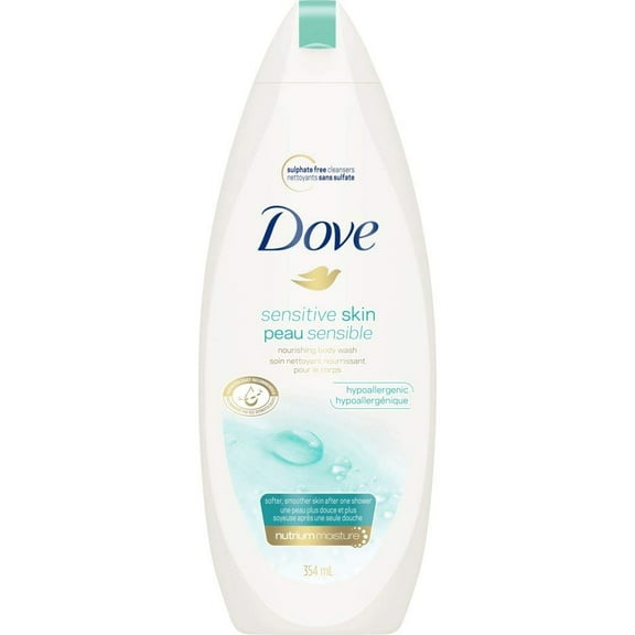 Dove Sensitive Skin Natural Moisture Nourishing Body Wash, 12oz, 9-Pack