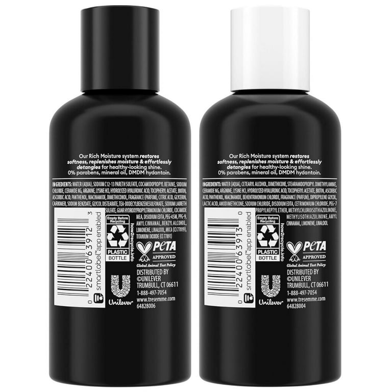TRESemmé Moisture Rich Travel Shampoo and Conditioner Set, 3 Oz