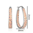 thumbnail image 5 of Crystal Hoop Earrings Fashion Inside Out Crystal Paved Oval Shape Hoop Earrings for Women, 5 of 5