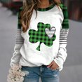 thumbnail image 2 of Penkiiy Chandail Décontracté à Manches Longues et Col Rond pour Femmes avec Trèfle, Tunique Ample, chandail Trèfle pour la Saint-Patrick, 5TG Blanc, 2 of 4