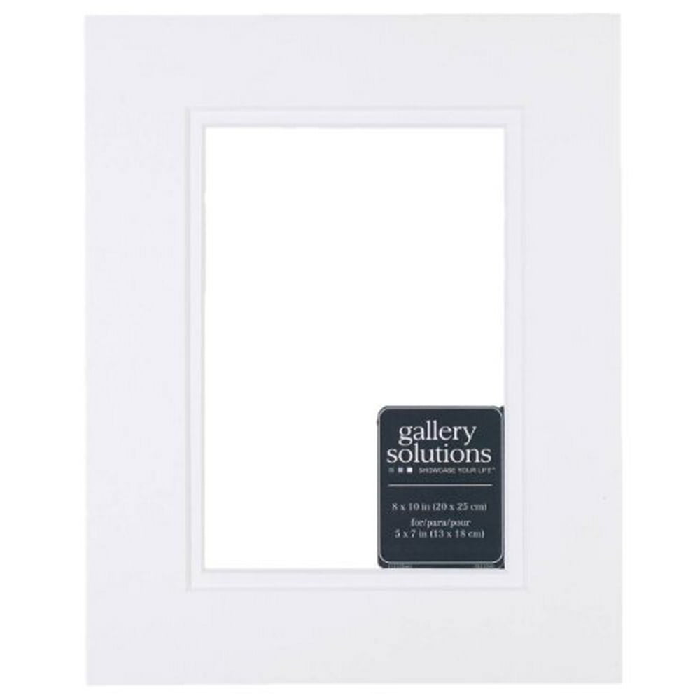 Gallery Solutions 8" x 10" to 5" x 7" White Double Mat Frame Walmart
