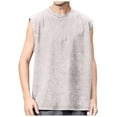 thumbnail image 3 of Gibobby Men's Cotton Linen Tank Top Shirts Casual Sleeveless Lace Up Beach Hippie Tops Bohemian Renaissance Pirate Tunic(M,Beige), 3 of 3