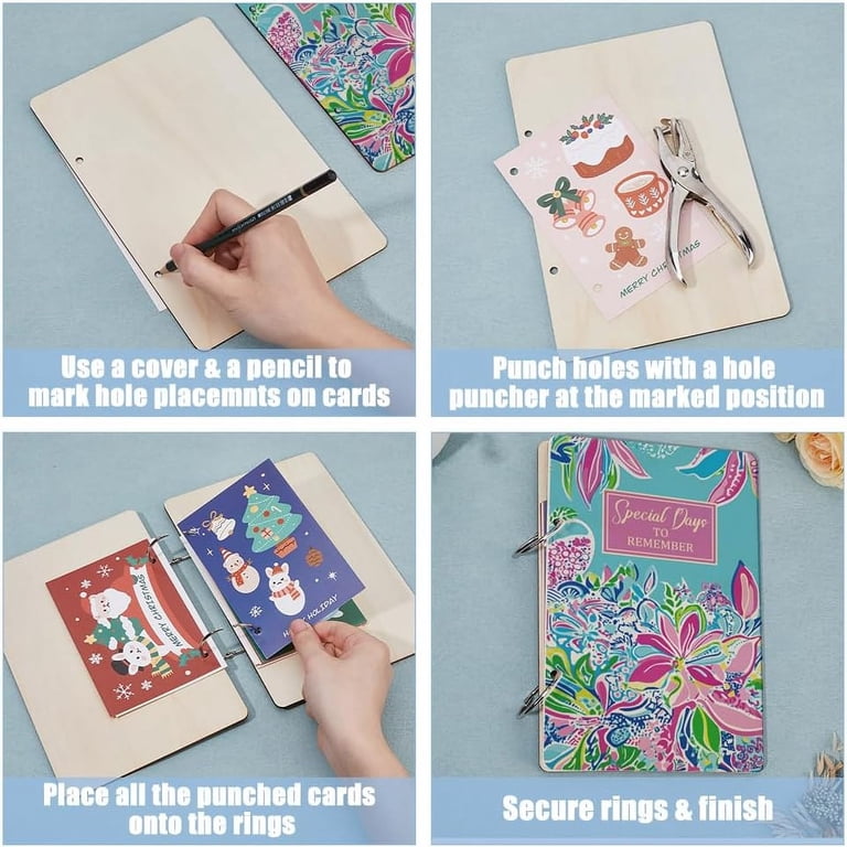 greeting card keepsake binder Amazon.com : Giiffu Greeting Card Organizer Book, Wooden Greeting Card Binder Keeper