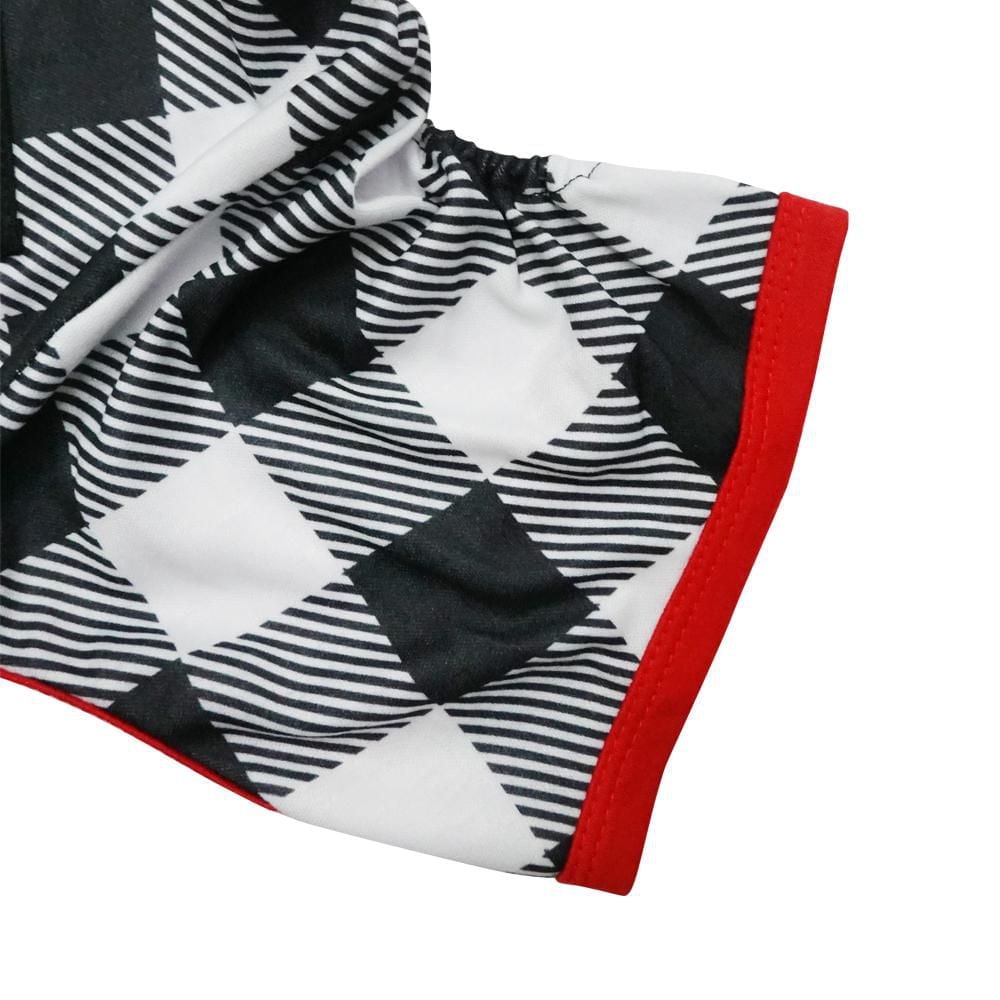 Way to Celebrate Dog Clothes: Knit Jersey Pajama for Dogs, Black & White Plaid with Paw Print Screenprint, Size XS-XL