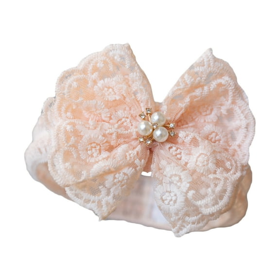 Big Bow Headband for Baby Girls Lace Bowknot Hairband Elegant Wide Headband Photo Hair Accessories Stretchy Headdress