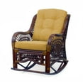 thumbnail image 3 of Malibu Rocking Handmade Lounge Chair ECO Natural Wicker Rattan, Dark Brown Color, Light Brown Cushions, 3 of 5