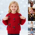thumbnail image 4 of CPNG Toddler Newborn Baby Girls Knitted Sweaters Round Neck Long Sleeve Pullover Top with 3D Cherry Decor Autumn Winter Soft Warm Casual Sweaters, 4 of 5