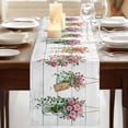 thumbnail image 3 of Table Runners 60 Inches Long Dress Scarves, Pink Spring Floral Farmhouse Kitchen/Dining Table Runner, Small Coffee Tablerunners, Wooden Elegant Farmhouse Botanical 13x60 Inch, 3 of 9