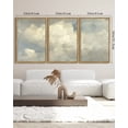 thumbnail image 6 of Drsoum Large 24x36in3pcs Natural Framed Vintage Retro Sky Cloud Nature Classic Paints Rustic Farmhouse Landscape Wall Art Living Room Bathroom Living Room Decor, 6 of 7