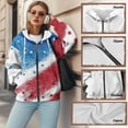 thumbnail image 6 of Uorisanigo American Flag Print Womens Zip Up Hoodies Slight Stretch OversizedHooded Zip up Sweatshirt Size XL Soft Lightweight Fall Fashion Sweatshirt, 6 of 7