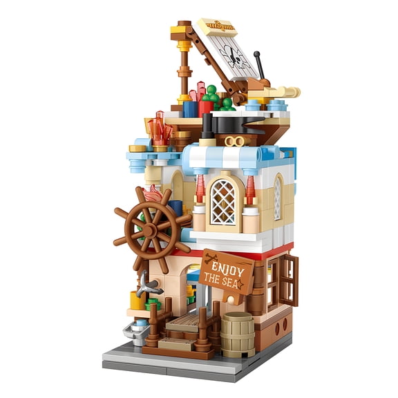 HI-REEKE House Mini Building Block Set Nautical House Building Toy ABS Gift for Kid Multi Color