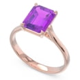 thumbnail image 2 of Diamond-Capitals 2.50 Carat Emerald Cut Amethyst Gemstone Lovely Bridal Ring for Women Solid 18K Rose Gold Size 7.5, 2 of 8
