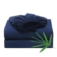 thumbnail image 1 of Sábana Ajustable Zaizaihome de Viscosa de Bambú Queen 400 Hilos Azul Marino, 1 of 8