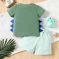 thumbnail image 5 of Tkrady Toddler Outfits for Boys Spring Summer New Cute Cartoon Embroidery Short Sleeve T Shirts Top Elastic Waist Shorts Set, Sizes 0-4 Years, 5 of 7