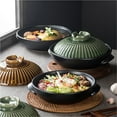 thumbnail image 5 of Large Korean Ceramic Bowl with Lid and Platter, Sizzling Hot Pot for Dolsot Bibimbap, Soup, Casserole, Rice, 5 of 6