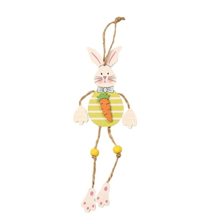 

Bunny Pendant Decorative Animal Pattern Wood Easter Cute Rabbit Pendant for Home