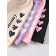 thumbnail image 5 of Fdqin Girls Shorts 4 Pcs Heart Print Athletic Kids Workout Short Beach Summer Vacation Pants Pink Purple Khaki Black 4-5 Years, 5 of 7