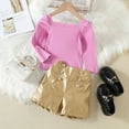 thumbnail image 2 of Sngxgn Toddler Baby Girls Clothes Floral Print Hoodie Sweatpants Fall Winter Outfits Set(Pink,100), 2 of 9