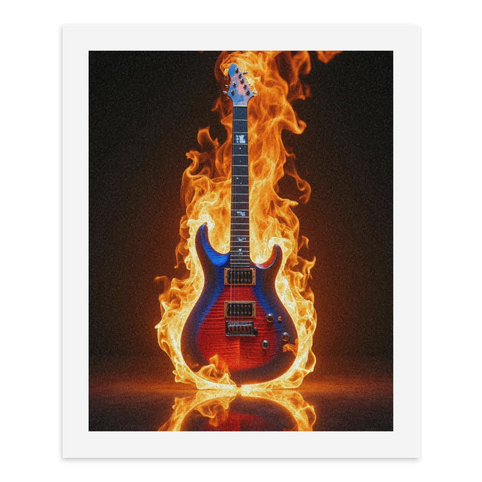 Paint By Numbers Kit for Adults Beginner - Fiery Guitar Burst DIY Canvas Painting Kits for Adults, Frameless Paint By Number for Adults for Home Wall Decor 16x20 Inch