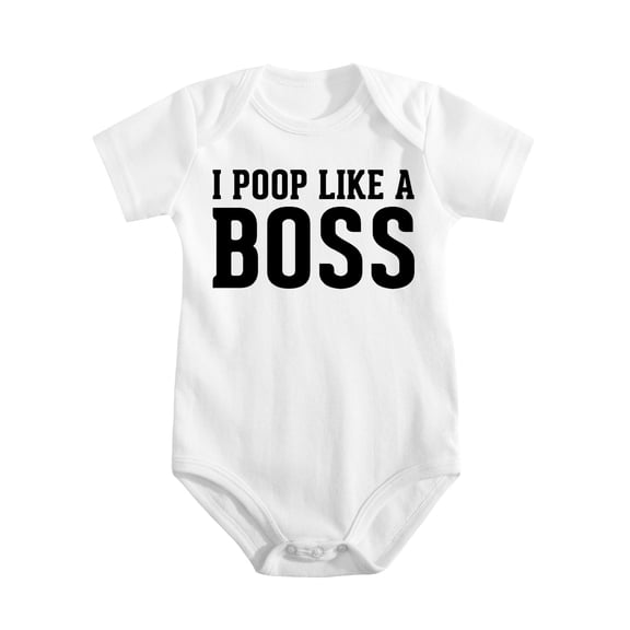 I Poop Like A Boss - Baby Clothes - Funny Newborn Bodysuit Outfits for Boys And Girls White-style-1 3-6M