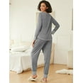 thumbnail image 3 of Avidlove 2 Pack Long Sleeve Pajama Set for Women Comfy Lounge Set Ladies Fall Jogger Pjs Set Sleepwear with Pocket, 3 of 6