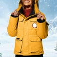 thumbnail image 2 of Breezora Women's Thickened Warm Winter Jacket Long Sleeve Hooded Puffer Coat For Cold Weather Windproof Outerwear L Size Yellow, 2 of 6