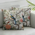 thumbnail image 2 of Nawypu  Asian Scenic Chinoiserie Throw Pillow Cushion Bird in Peony Tree Coral Flower Throw Pillow Covers Red Peony Flower Animal Bird Throw Pillow Case Farmhouse Decor 2pcs White  20x20in, 2 of 6