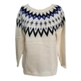 thumbnail image 4 of Conairie Fair Isle Sweater for Women Crew Neck Sweater Striped Design Loose Fashion Fall Winter Long Sleeve Pullovers Top Multicolor Blue XXXXL, 4 of 4
