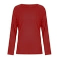 thumbnail image 5 of ATOGUTA Girls Uniform Shirts Long Sleeve T Shirts Kids Fall Tops Crewneck Basic Tees Size 4T-15, Red, 5 of 6