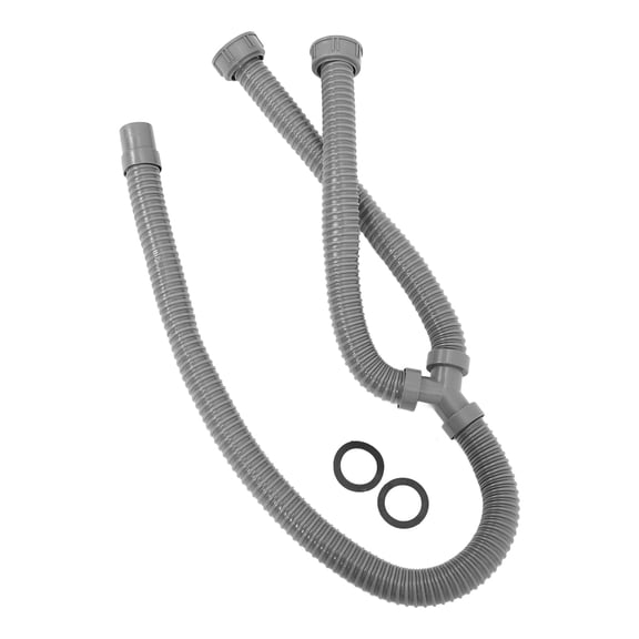 OFFIGAM Grey PVC Sink Waste Pipe Connector for Kitchen Basin Tap, 1 Set Plumbing Fitting for Efficient Drainage