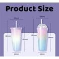 thumbnail image 3 of 24oz DIY Studded Tumbler with Lid and Straw, Reusable Color Change Plastic Cup, Double Walled Iridescent Travel Tumbler for Iced Coffee, Cold Water, Smoothie, Wide Mouth, Spill Proof (Flat Cover), 3 of 9