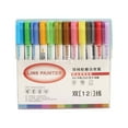 thumbnail image 1 of Yeacher 12 Colors Double Line Coloring Markers Outline Paint Pens 2.0mm Tip DIY Scrapbooking for, 1 of 8