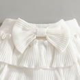 thumbnail image 6 of CAICJ98 Infant Baby Girl Clothes Newborn Summer Outfits Cute Romper Bloomer Shorts Set Floral Girl Clothes with Headband (White,12-18 Months), 6 of 7